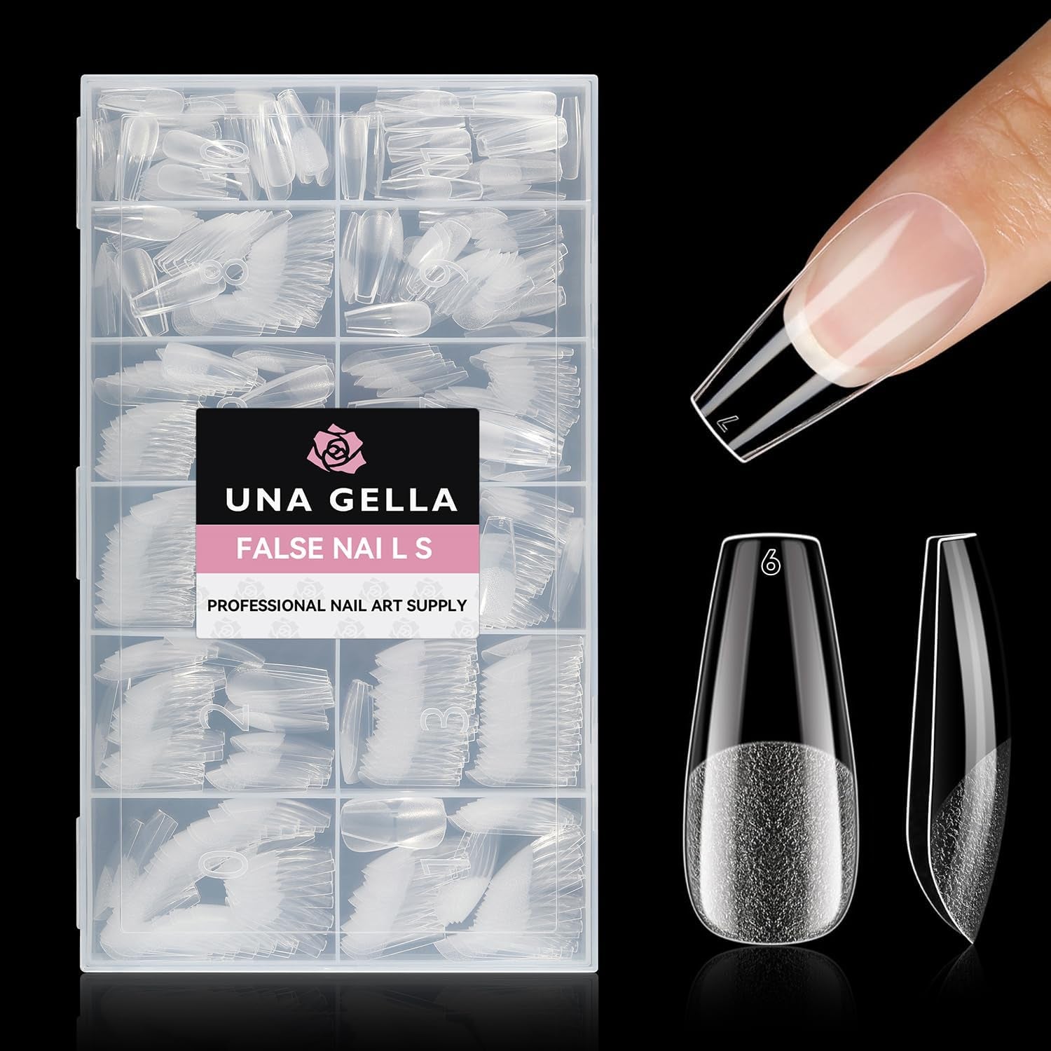 Ballerine Gel Ongles Conseils 216 pièces 12 Tailles Doux Gel Ongles Couverture Complète Ongles Extension Ensemble Semi Mat BRICOLAGE Home Art