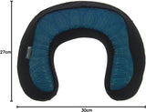 Kine Travel 169803 Oreiller cervical en gel Oreiller de voyage ergonomique approuvé par Physio Oreillers de voyage noir et bleu Naty Shop