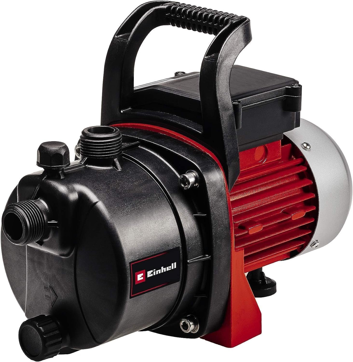 Kit pompe de jardin Einhell GC-GP 6538 Set/I (650 W, max. 3,6 bar, débit 3800 L/h, vis de remplissage/vidange d'eau, avec tuyau d'aspiration de 4 m + tuyau d'arrosage de 20 m + pistolet pulvérisateur)