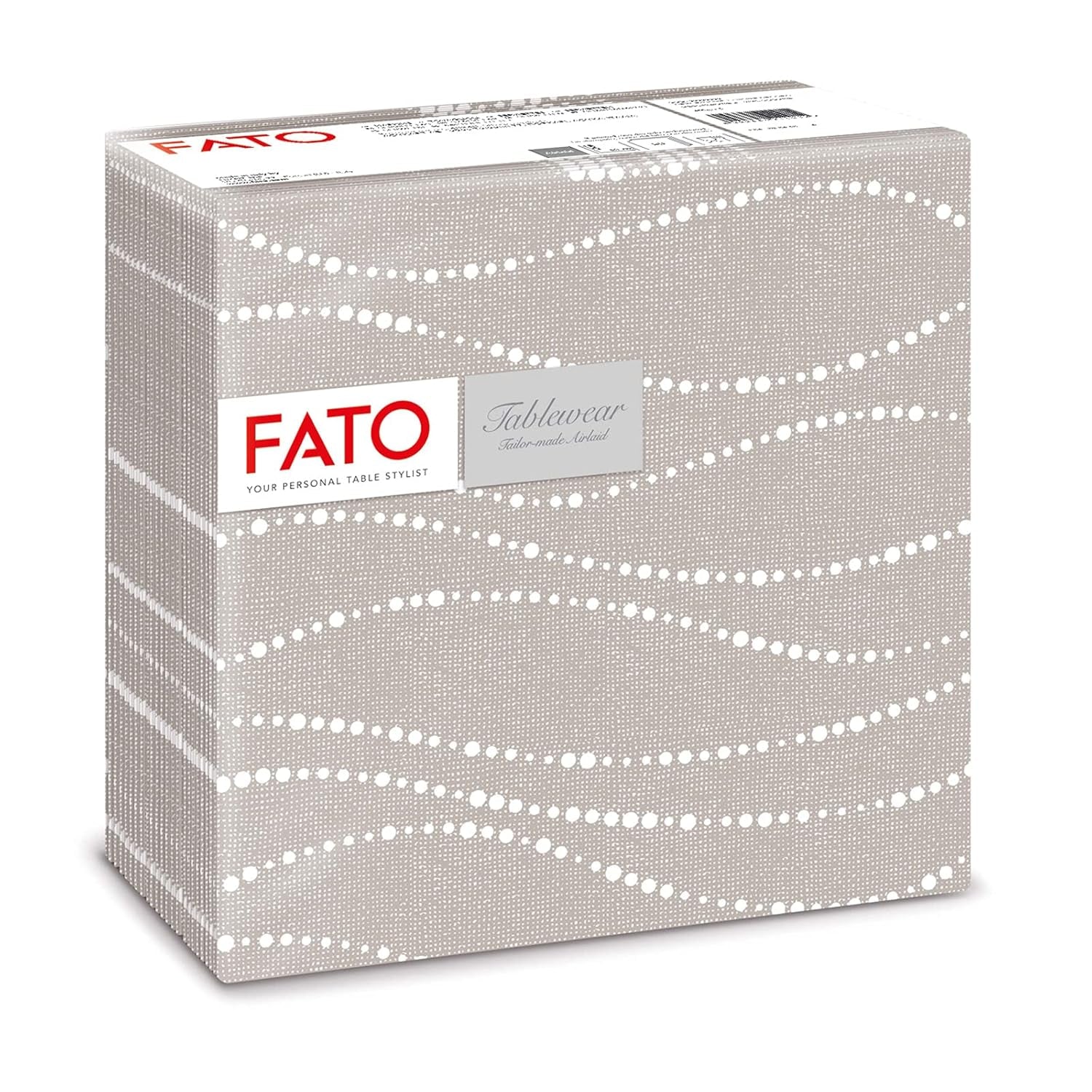 Fato - Serviettes en papier sec, airlaid, effet textile, paquet de 50 serviettes, 40X40 pliées en format 4, Tropicana Decor