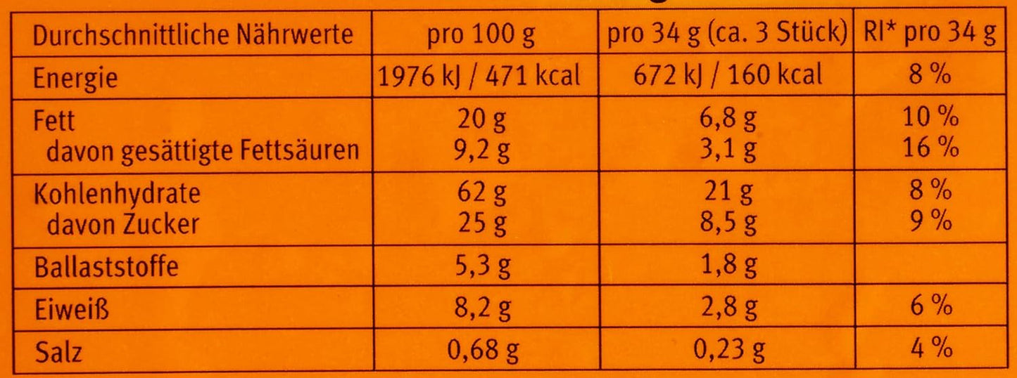 Bahlsen Hobbits Crunchy - Paquet de 18 - Boîte de rangement - Biscuits à grains entiers à l'avoine à haute teneur en fibres (18 x 250 g)