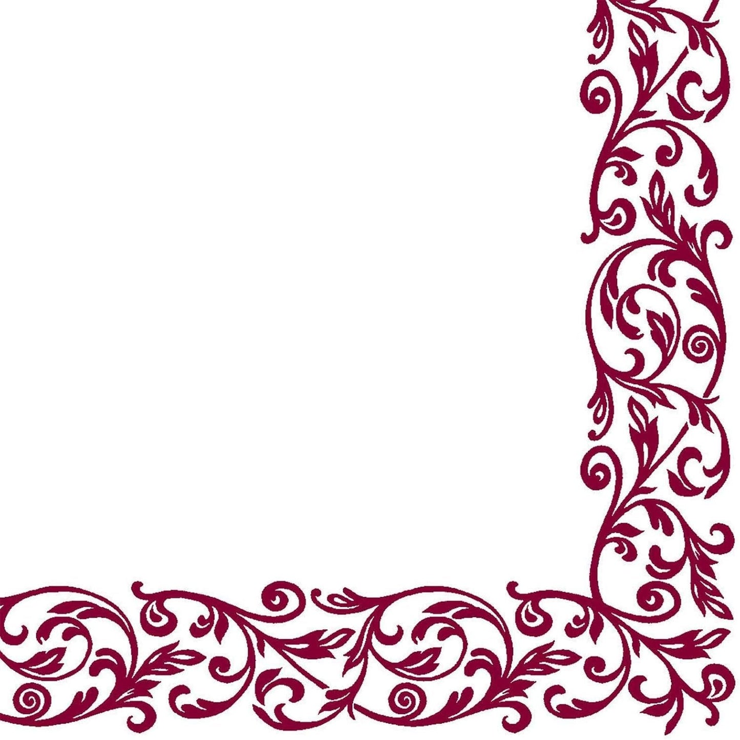 Shoptoria Rob Bordo serviettes rouge foncé avec motif ornemental - décorations de table / mariage - 50 X serviettes pliantes, 40 X 40 cm