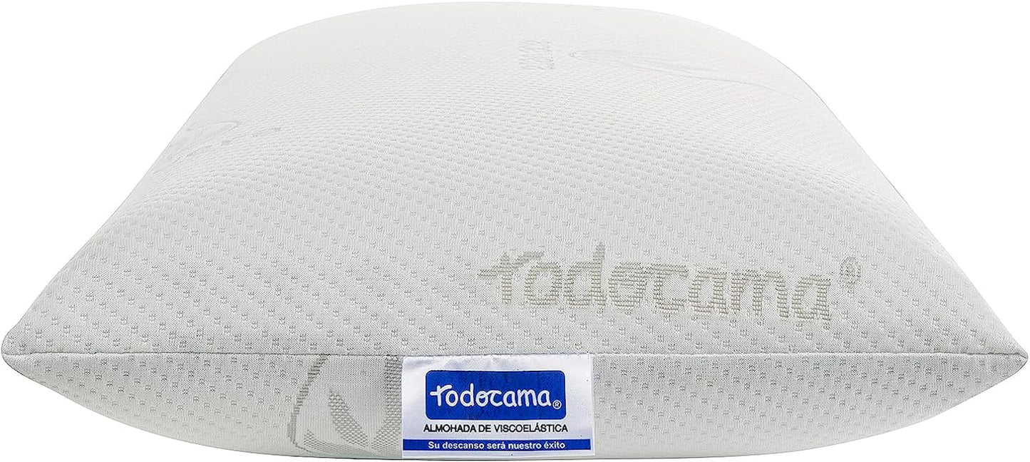 Todocama - Oreiller à mémoire de forme, aloe vera, 2 pièces, 70 cm, blanc Oreillers standards Naty Shop