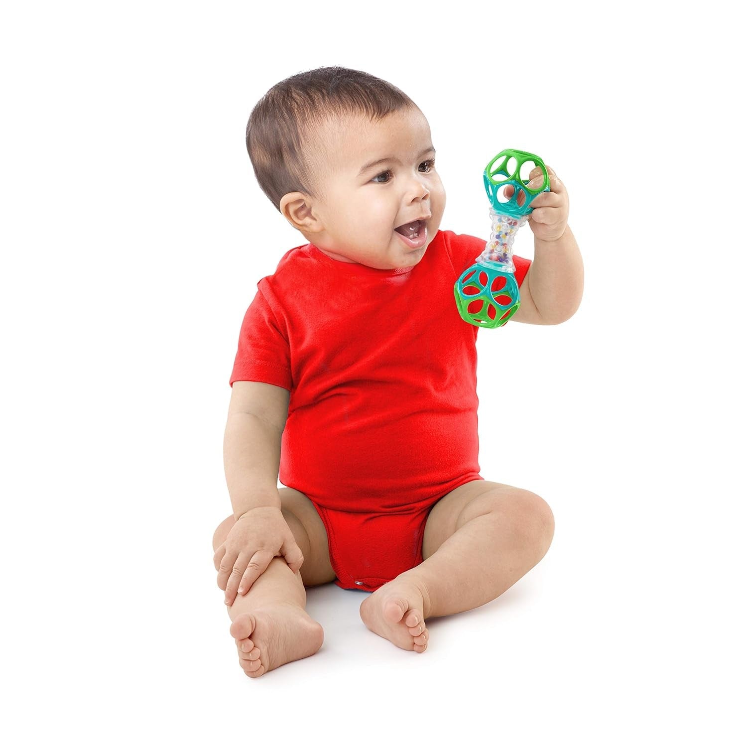 Bright Starts Little Shakers Coffret cadeau 6 pièces – Hochets et anneaux de dentition pour bébé sans BPA, faciles à attraper, unisexe pour nouveau-né +