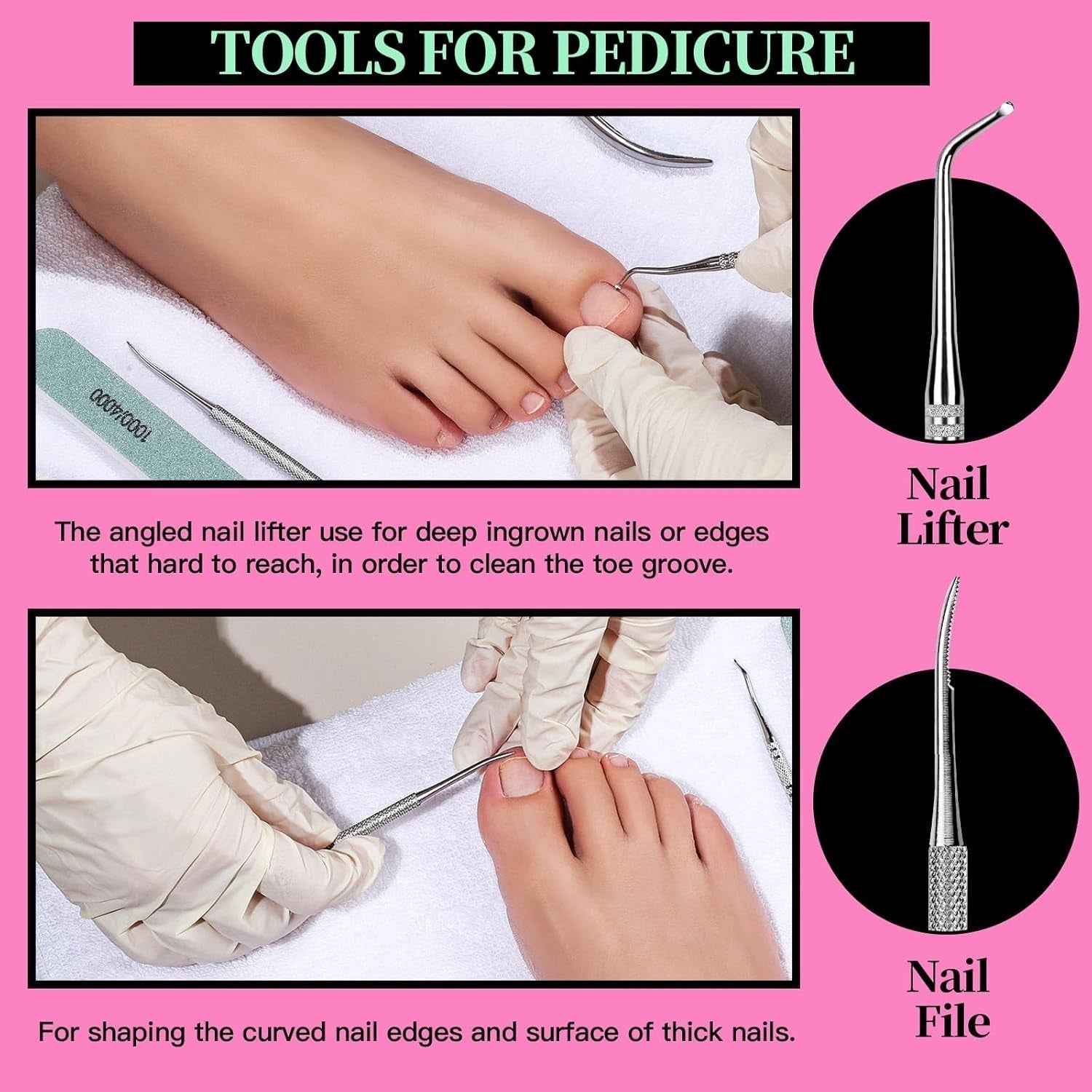 FANDAMEI Kit de Manucure, Buffer Für Gelnägel, Nagelfeile 100/180, Nagelfeilen Für Gelnägel, Nagelhautschieber, Buffer Für Gelnägel, Feilen Für Gelnägel, Nagelzange, Nagelfeilen Set, Maniküre & Pedicure Set