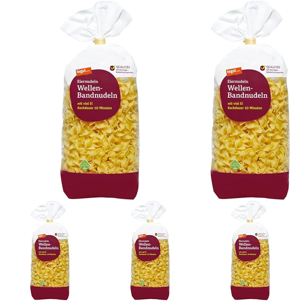 tegut... Nouilles aux œufs Waves - Nouilles en ruban, 1 x 500 g