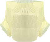 CutiePlusU Lot de 10 couches jetables pour incontinence avec boucles pour femme et homme, absorption maximale pendant la nuit – Jaune (taille moyenne 71-96 cm)