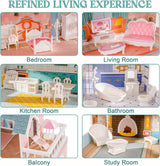Maison de poupée en bois avec meubles et accessoires, maison de jeu pour filles, jouets de salle de jeux pour enfants, maisons de poupées, boutique Naty