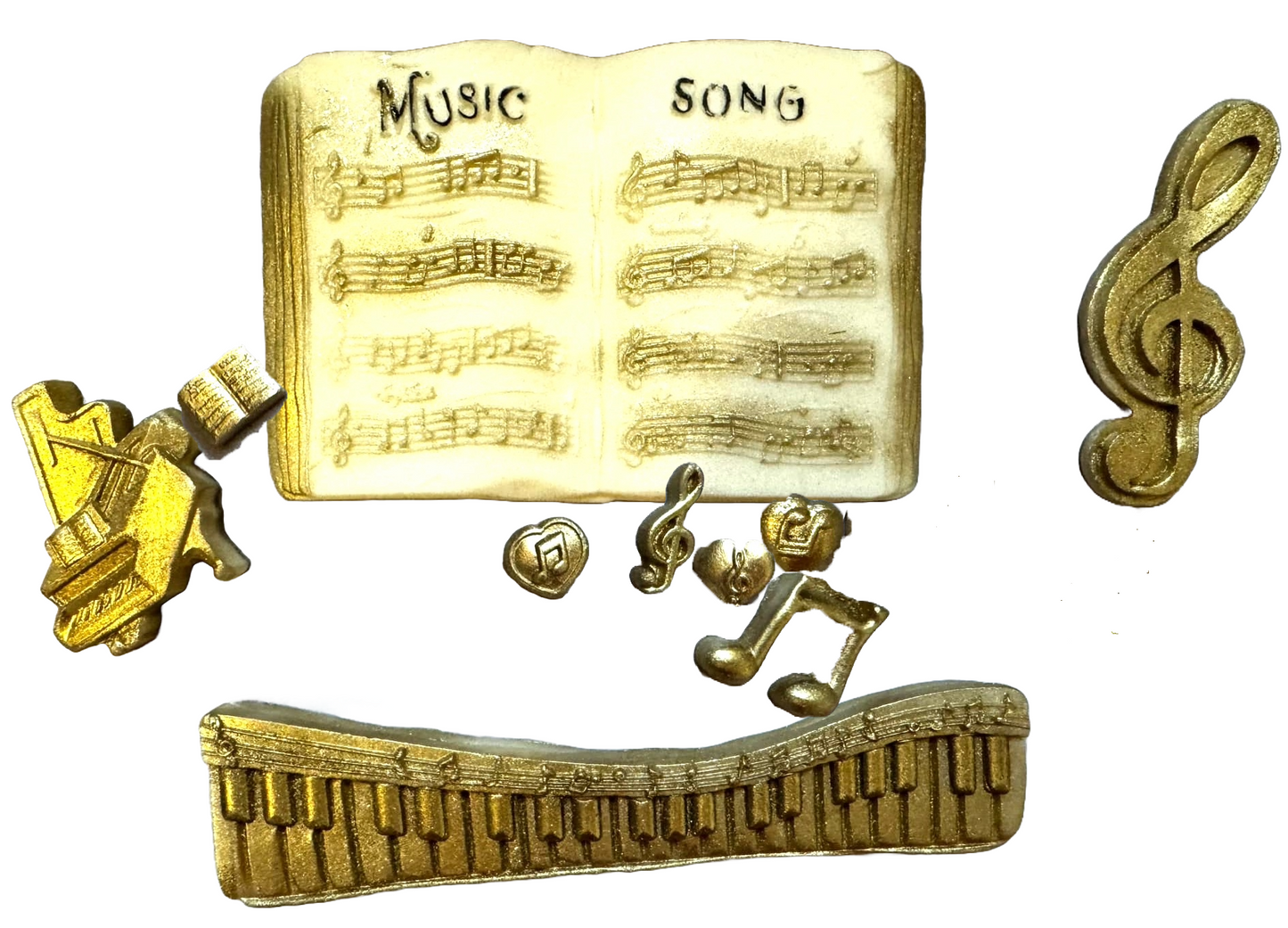 Lot de 10 décorations comestibles en pâte à sucre, Instruments de musique Décorations en pâte à sucre Nati Shop