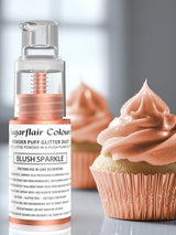 Sugarflair Pump Powder Spray, Glitter, Blush, Glitter - colorant alimentaire pour gâteau, spray non aérosol pour gâteaux, muffins et plus - 10 g