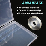 2 pièces 30 cm ruban adhésif double face boîte de rangement pour ongles artificiels boîte rectangulaire transparente boîtes d'emballage en plastique conteneur de pointes d'ongles ongles artificiels 21.8x15.5 cm