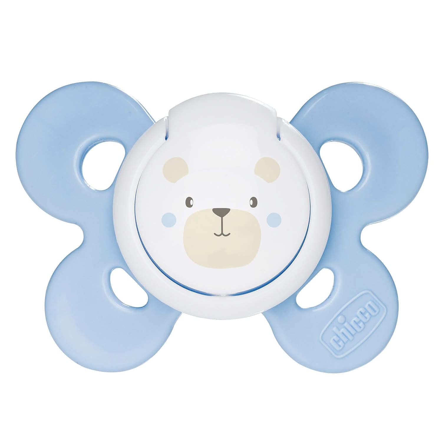 Chicco PhysioForma Comfort Sucette 16-36 mois, Sucette pour bébé avec tétine en silicone, 1 pièce, favorise la respiration physiologique et le développement buccal correct, Bleu