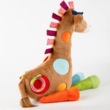 SIGIKID 42863 Jouet Bébé Girafe XXL, Jouet Éducatif PlayQ, Peluche avec Anneau de Dentition, Hochet, Miroir, Couinant, pour Bébés et Enfants à partir de 3 Mois, Multicolore/Girafe 72cm Jouets Bebe Naty Shop