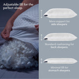 Oreiller de sommeil Dreamyblue Premium - Remplissage en mousse à mémoire de forme déchiquetée [Loft réglable] Housse en viscose de bambou lavable - Pour côtés coulissants, dos et ventre - Oreillers standard Naty Shop