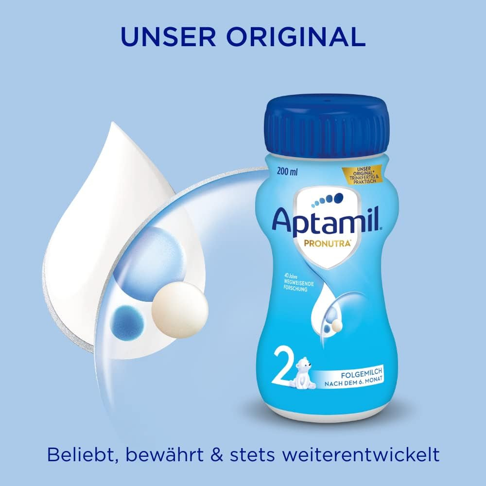 Aptamil Pronutra 2, lait de suite après 6 mois, lait infantile prêt à boire (4 x 200 ml)