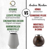 SERVICE À THÉ ORIGEENS MATE Avec tasse à maté portugais, bombilla et thé BIO Yerba Mate - Coffret cadeau original