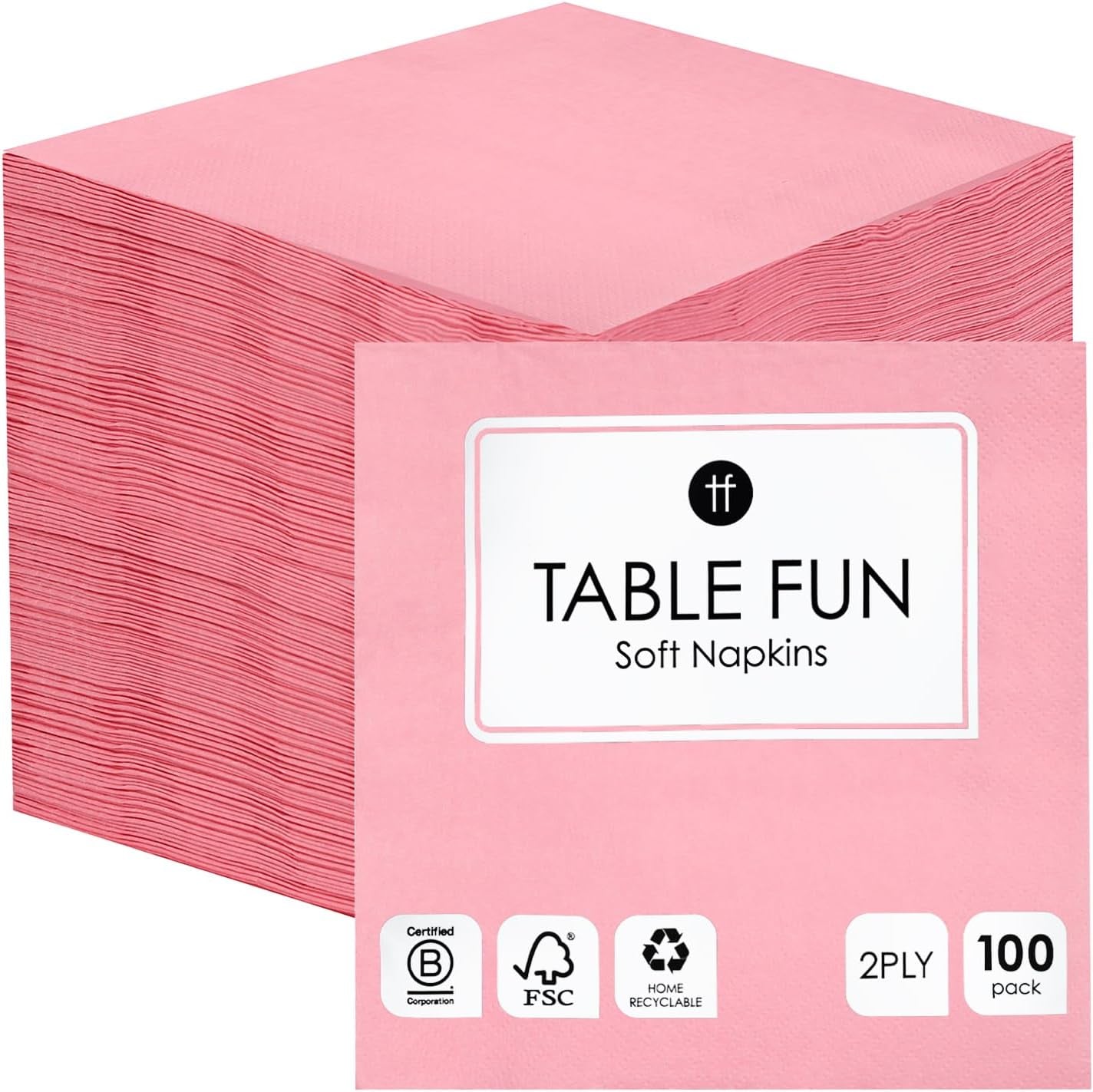 Table Kind 100 serviettes blanches douces en vrac, serviettes de haute qualité pour les fêtes, la restauration et un usage quotidien, FSC, durables et recyclables, fabriquées dans l'UE | 2 plis | 33 cm