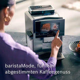 Machine à expresso automatique Siemens EQ900, grand écran couleur TFT, 2 réservoirs à grains, 36 boissons chaudes et froides, café froid, super silencieux, fonction deux tasses, contrôle par application, acier inoxydable, TQ907D03
