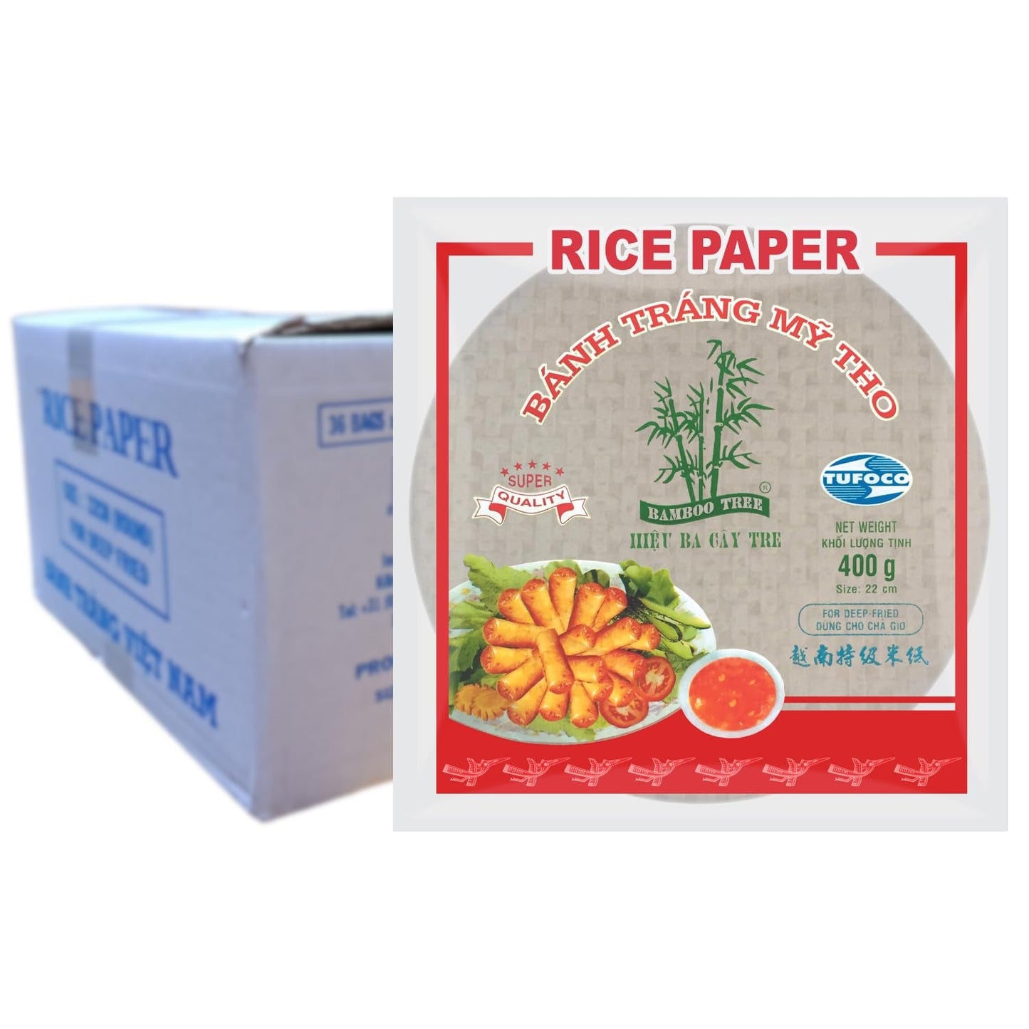 BAMBOU - Papier de riz 22 cm. (Rouleaux d'été) - 1 x 400 g