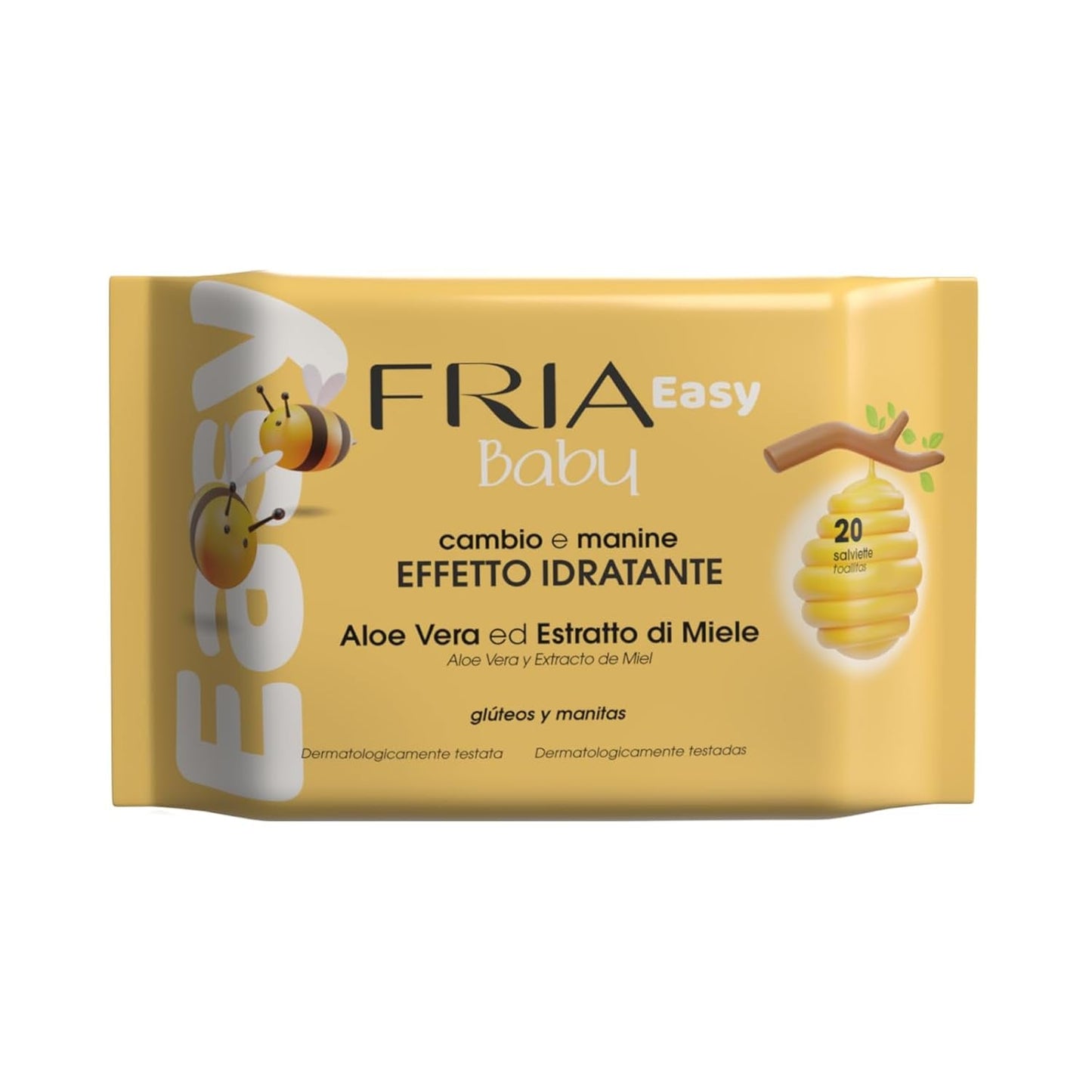 Lingettes humides Easy Baby avec hydratant pour la peau à l'aloe vera et à l'extrait de miel, testées dermatologiquement, paquet de 330 lingettes