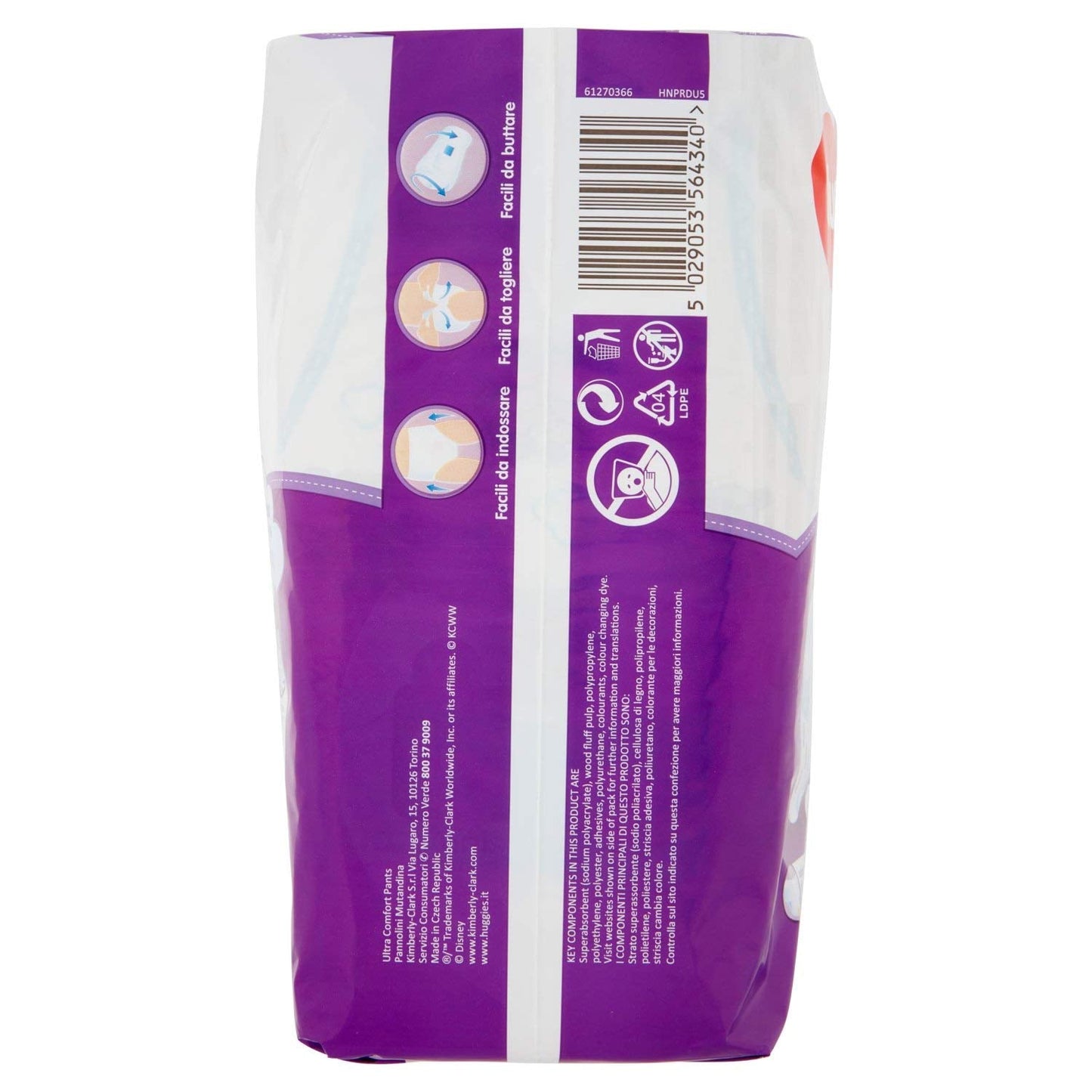 Huggies PANNOLINI Mutandina Couche jetable, garçons/filles, 12 kg, 17 kg, multicolore, 14 pièces (S)
