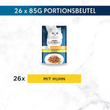 Gourmet Perle Select Strips Nourriture humide pour chat au poulet, paquet de 26 (26 x 85 g)