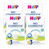 HiPP 3 Bio Combiotik (4 x 600g), lait de suite dès 10 mois, avec cultures naturelles d'acide lactique, vitamines C et D, GOS, Oméga-3 (DHA, ALA), de la meilleure qualité biologique
