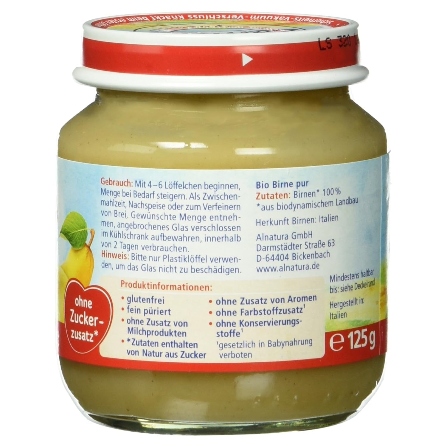 Bio Birne pure, selon 4. Monat, 125g