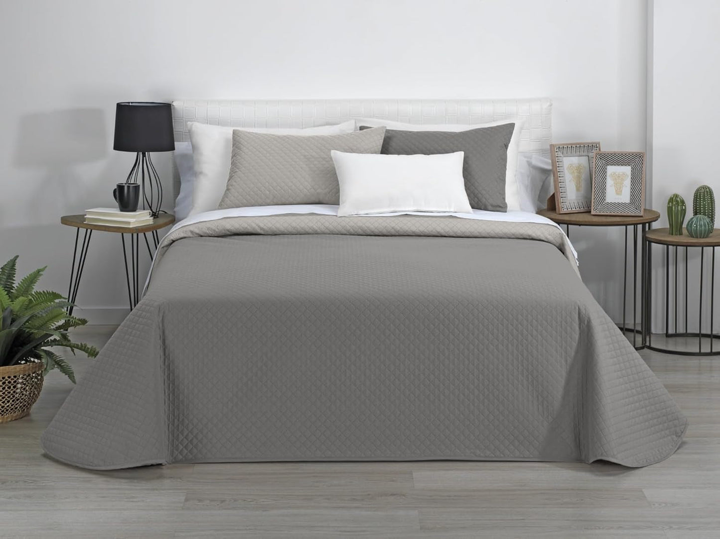 AVA | Courtepointe boutique réversible | Pour toutes les saisons | Couleur – Beige/Taupe | Pour lit 140/150/160 cm. lit. (250 X 270 Cm. Ancho X Alto) | Quilt matelassé Quilts et quilts Naty Shop Titre par défaut
