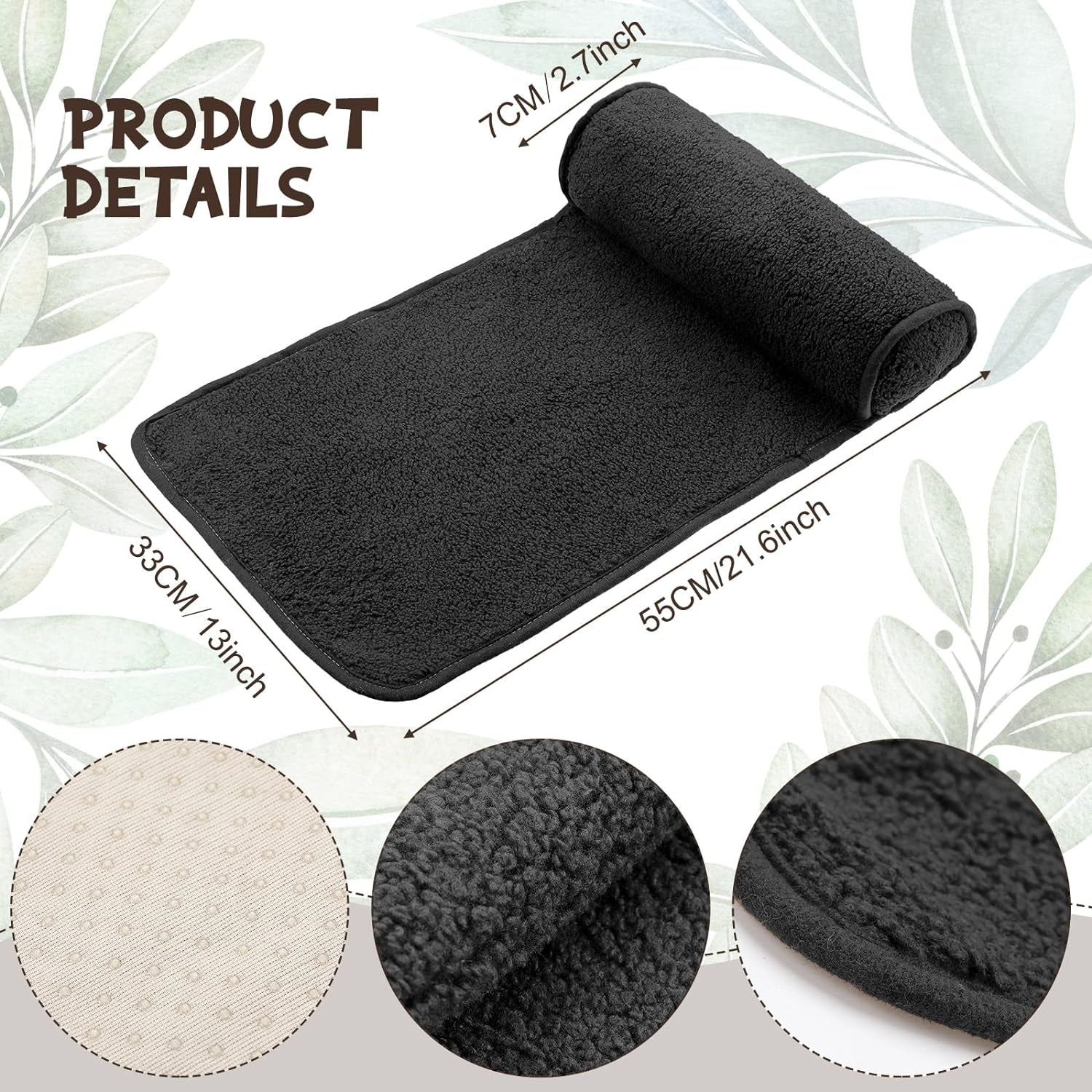Oreiller de nuque pour chaise longue, oreiller réglable en peluche, rouleau de cou, polaire antidérapante, coussin de soutien de tête pour voyage, maison, chaise longue, canapé, fauteuil (noir)