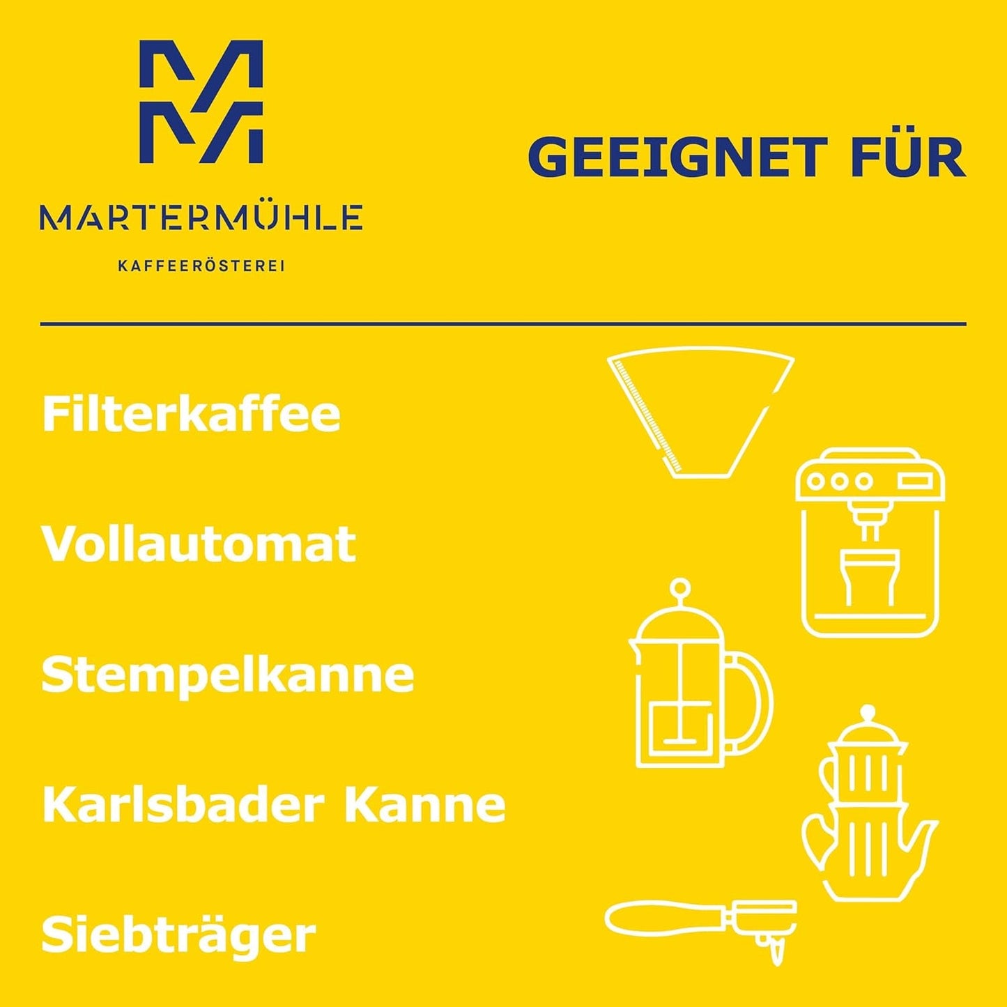 Café en grains Martermühle Guatemala 1kg fort | Arabe | Saveurs : Noisettes, Épices légères, Chocolat aux raisins | Grains de café entiers légèrement torréfiés, faible acidité