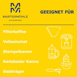 Café en grains Martermühle Guatemala 1kg fort | Arabe | Saveurs : Noisettes, Épices légères, Chocolat aux raisins | Grains de café entiers légèrement torréfiés, faible acidité