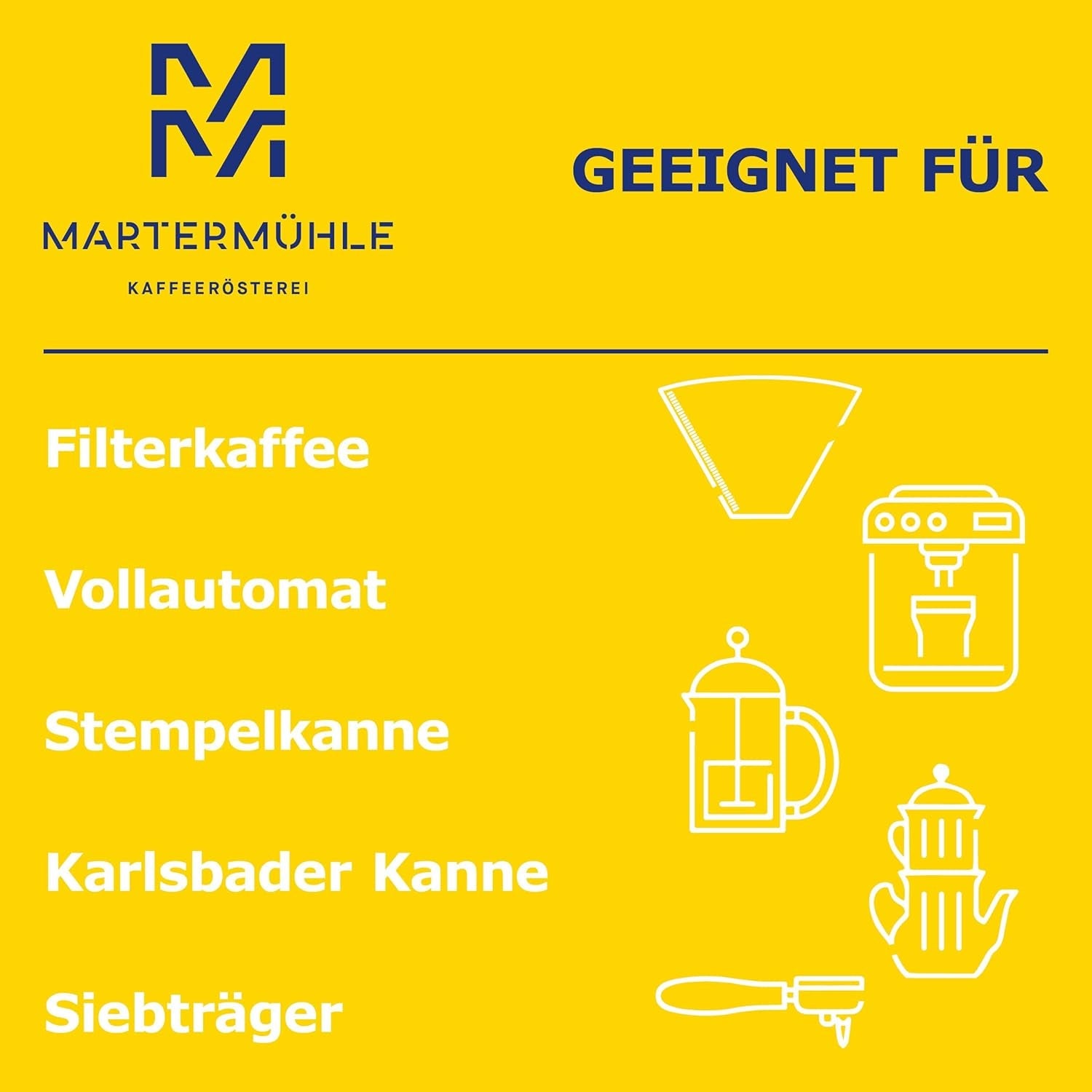Café en grains Martermühle Guatemala 1kg fort | Arabe | Saveurs : Noisettes, Épices légères, Chocolat aux raisins | Grains de café entiers légèrement torréfiés, faible acidité