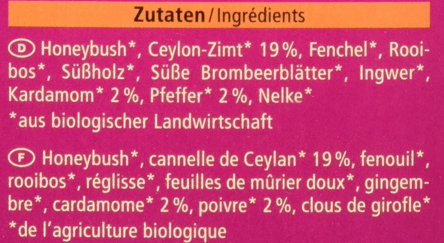Thé biologique Sweet Chai, 20 sachets de thé, 40 g (paquet de 3)