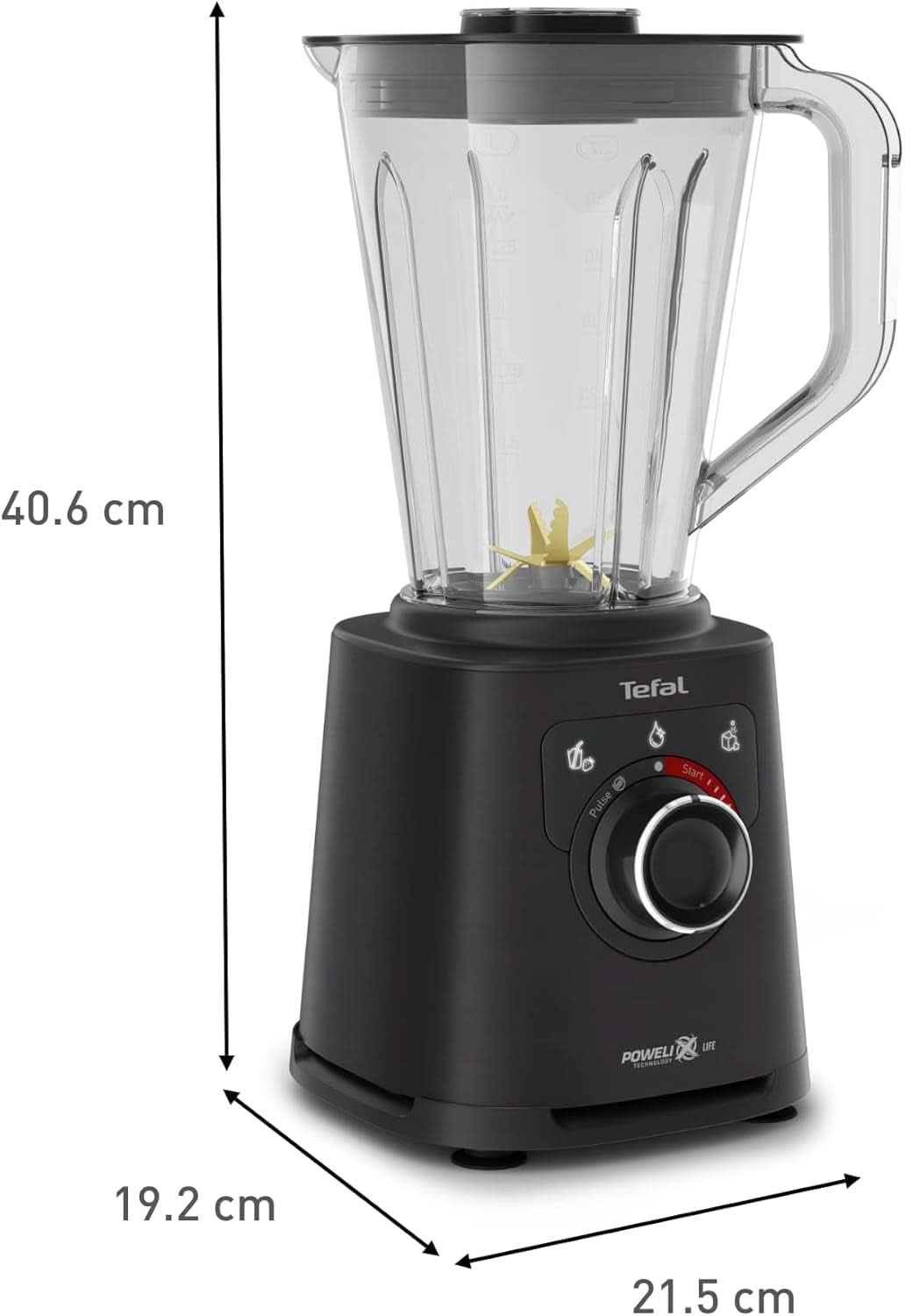 Batteur sur socle Tefal Perfectmix+, 3 programmes automatiques, technologie Powelix-Klingen, système de refroidissement par air, capacité 2 L, Tritan-Behälter, Inkl. Spatel, Schwarz, BL88A831 Cuisine Naty Shop