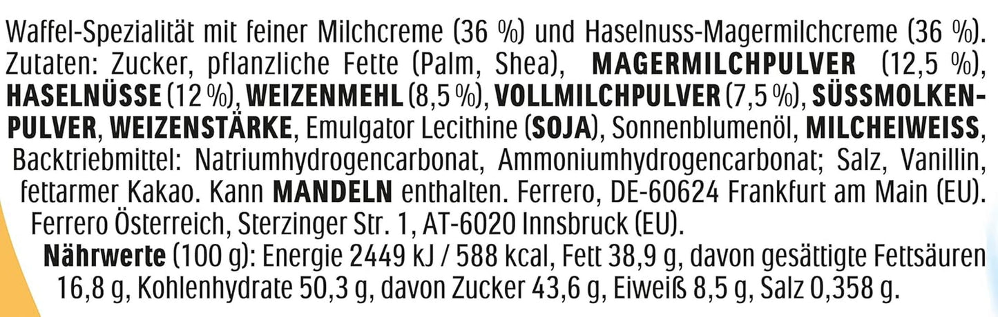 Kinder Happy Hippo Noisette - Spécialité Gaufrettes Croquantes au Lait et Crème de Noisettes - Bonbons Carnaval et Mardi Gras - 1 paquet contenant 5 barres individuelles de 20,7 g chacune