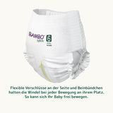 Couches pour bébé Bambo Nature, taille 6 (15+ kg) - Boîte mensuelle de 90 | Couches pour nourrissons avec protection améliorée contre les fuites | Confort et liberté maximum pour les enfants actifs | Couches testées dermatologiquement