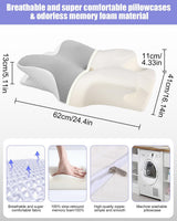 Oreiller cervical, oreiller de soutien latéral, oreiller en mousse à mémoire de forme, oreiller orthopédique, oreiller de soutien cervical ergonomique pour un soutien optimal du dos et du ventre Oreiller de soutien latéral (62 X 41 X 13CM) Oreillers orthopédiques cervicaux Naty Shop