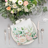 PAW - Serviettes 3 Épis (33 X 33 Cm) I 20 Pièces I Parfaites pour les Anniversaires, Fêtes, Mariages, Communions et Fêtes I Serviettes en Papier Colorées - Fleurs, Roses I Couleur : Moments Floraux (Pack de 2)