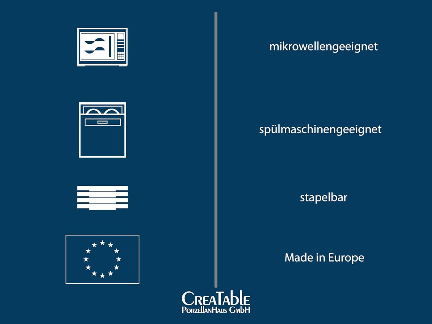 CreaTable, 21627, série Orient Mandala, service de table 18 pièces, service d'assiettes en porcelaine, passe au lave-vaisselle et au micro-ondes, fabriqué en Europe