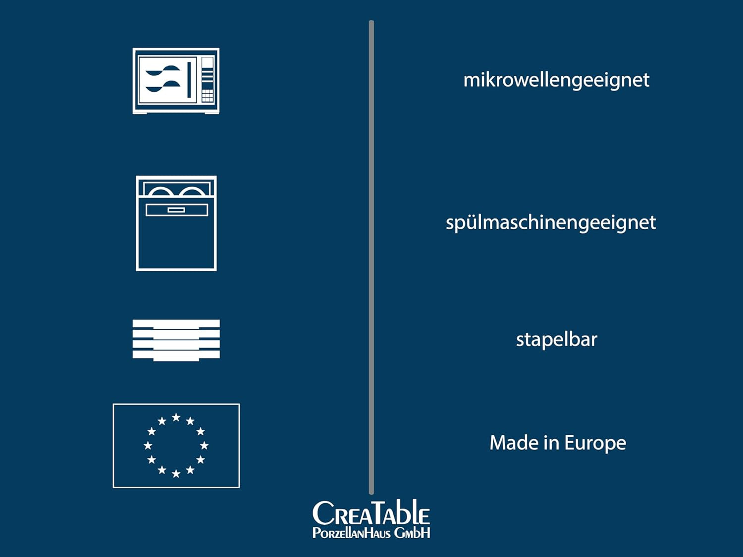 CreaTable, 21627, série Orient Mandala, service de table 18 pièces, service d'assiettes en porcelaine, passe au lave-vaisselle et au micro-ondes, fabriqué en Europe