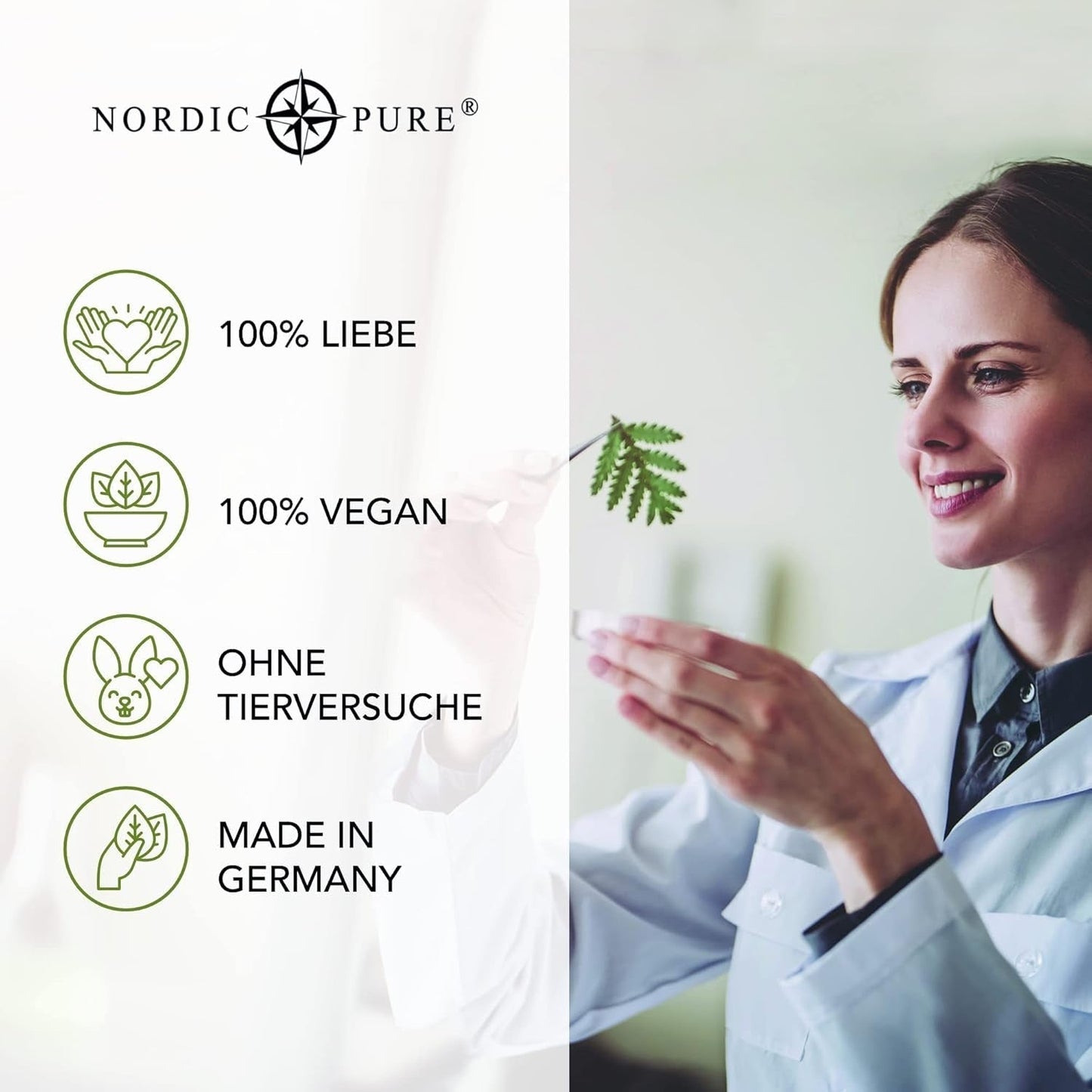 Traitement capillaire à l'extrait de basilic de Nordic Pure | Pour le soin des cheveux fins, secs et fragiles | Peut prévenir la chute des cheveux 100 ml Naty Shop soins capillaires