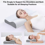 Ecosafeter Oreiller en mousse à mémoire de forme Oreiller de soutien cervical Oreiller ergonomique pour différentes positions de sommeil avec housse amovible Oreillers orthopédiques cervicaux Naty Shop