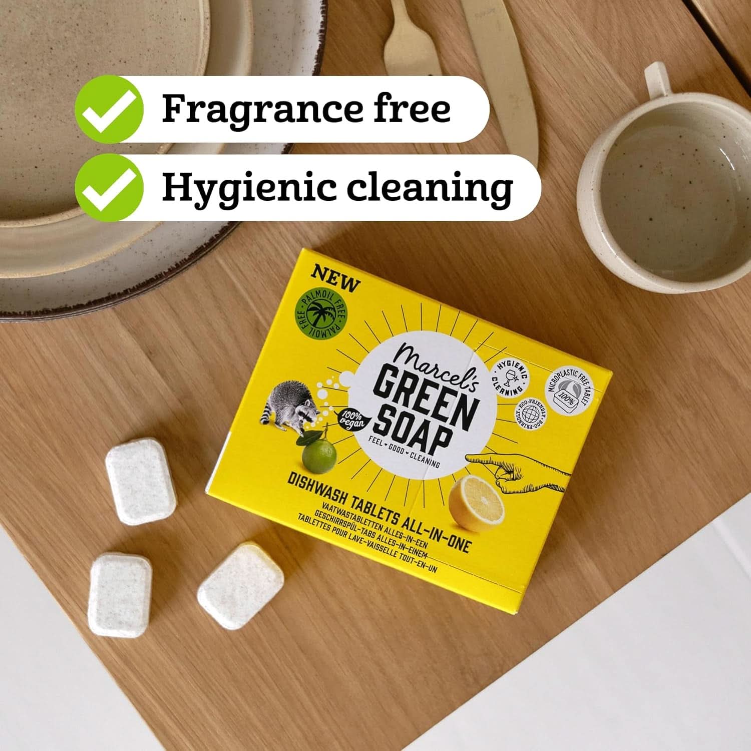 Marcel'S Green Soap Pastilles Lave-Vaisselle Tout-En-Un - Pamplemousse & Citron Vert - 25 pièces Détergents de Cuisine Naty Shop