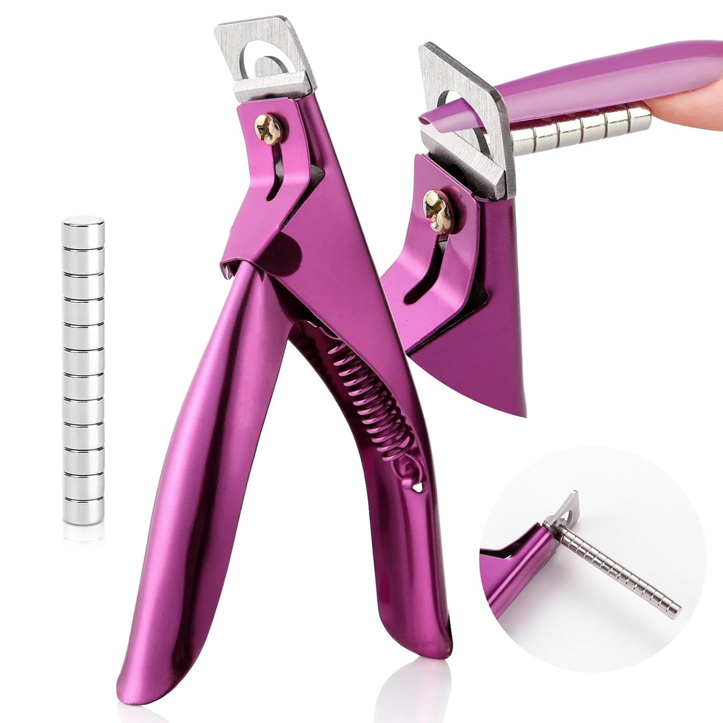 Saviland Coupe-Ongles Manucure avec 15 Aimants, Coupe-Ongles en Gel Coupe-Ongles Manucure pour Ongles Artificiels Ongles en Gel Ongles Acryliques Faux Ongles (Rouge Rouge)