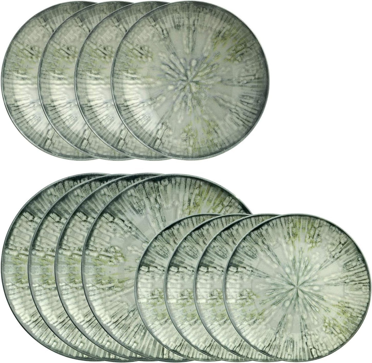 Service de table en porcelaine gris Fusion 67351GA2, 12 pièces