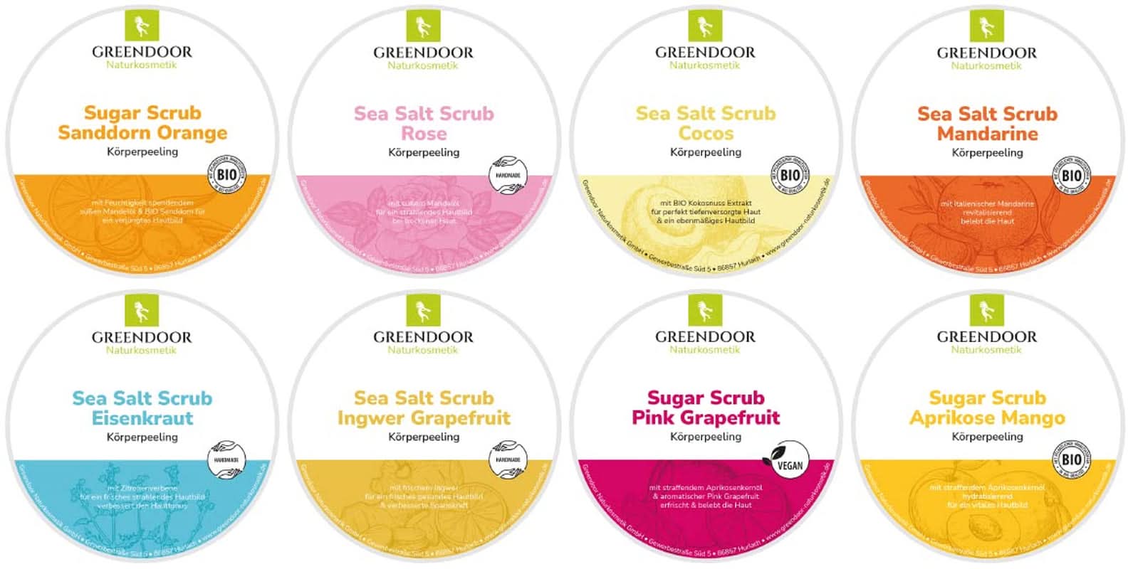 GREENDOOR Gommage Corps, Vegan, Parfum Citron, 280 g Cosmétique et Beauté Naty Shop