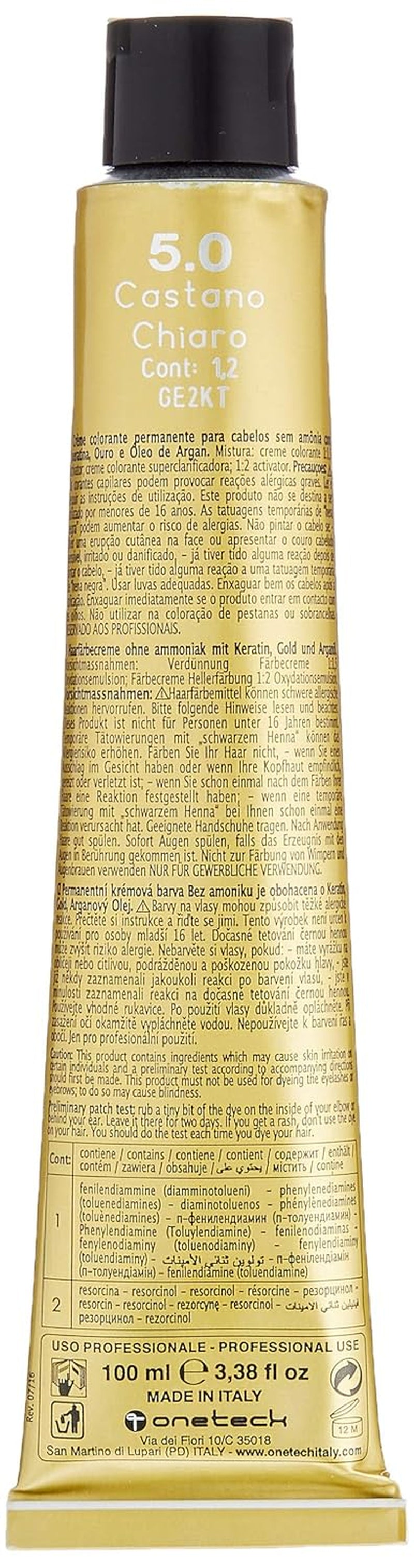 Fanola Oro Therapy Color Keratin 5.0 100ml Teinture capillaire Naty Shop