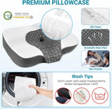 Elviros Oreiller orthopédique en mousse à mémoire de forme Oreiller pour douleurs cervicales Oreiller de couchage Oreiller cervical ergonomique Oreiller de soutien du cou Oreiller anti-ronflement pour dormeurs latéraux Dormeurs sur le ventre Oreillers orthopédiques cervicaux blancs Naty Shop