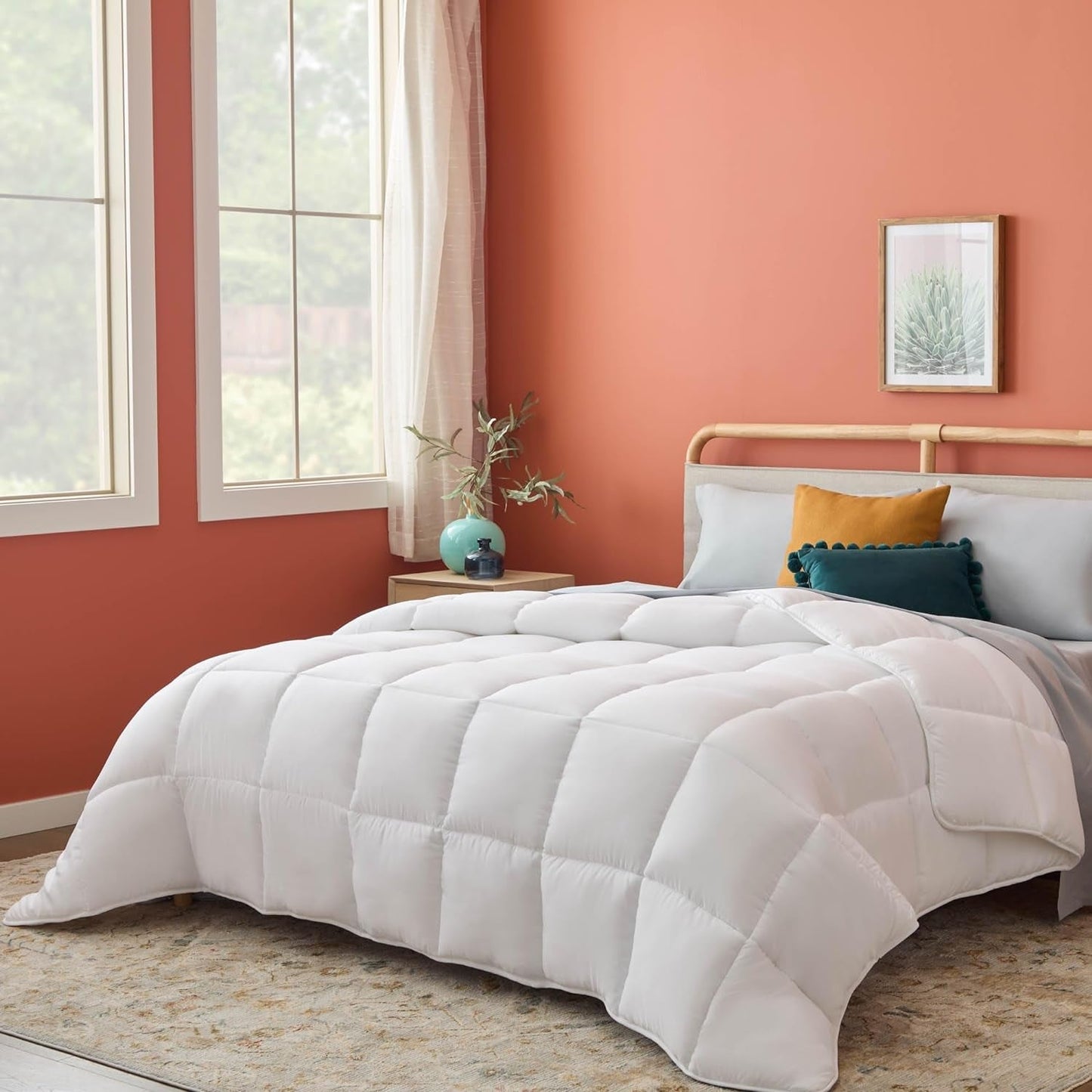 Linenspa Couette en Microfibre Alternative au Duvet Hypoallergénique Toutes Saisons 10,5 Tog Couettes et Couettes Super King Size Naty Shop Blanc Super King